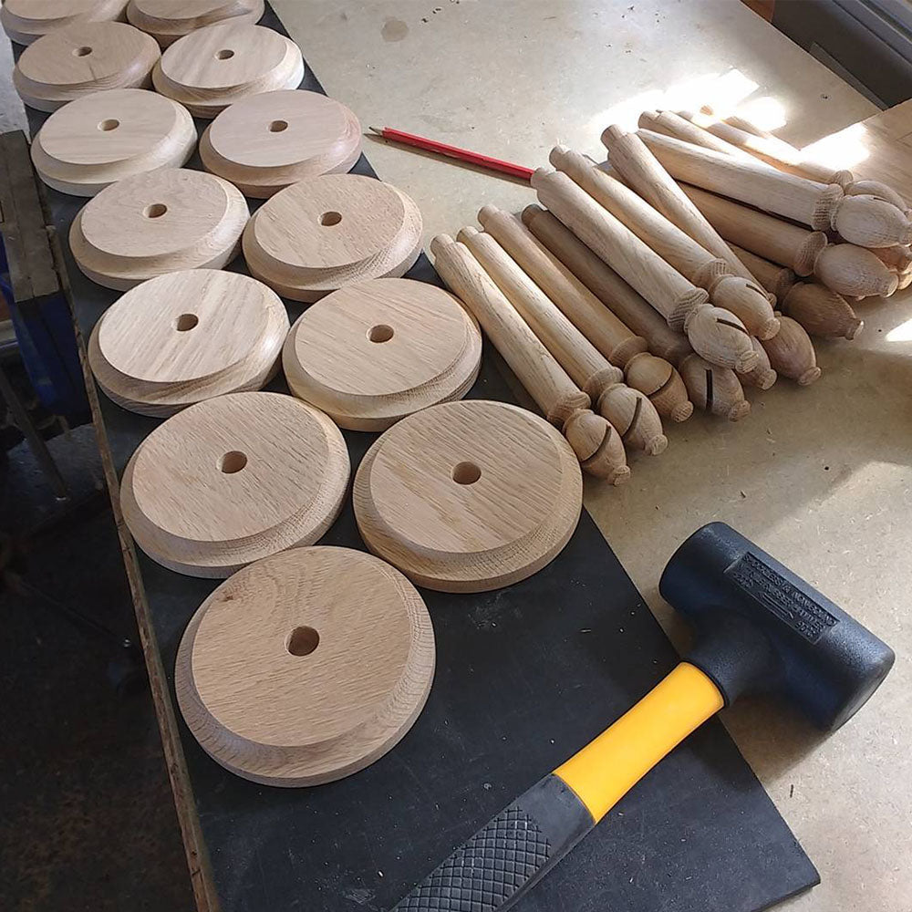 Creamore Mill Oak Twine Holders Being Made - Coates & Warner