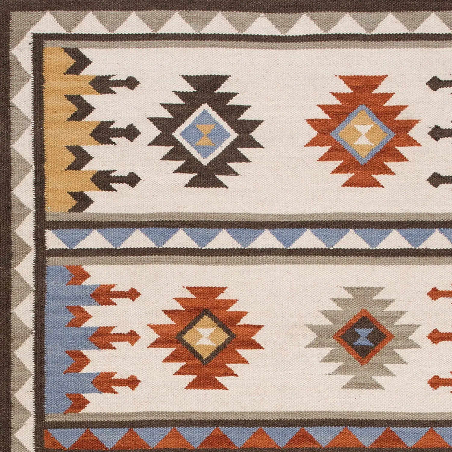 Dina Light Kilim Rug Close Up - Coates & Warner