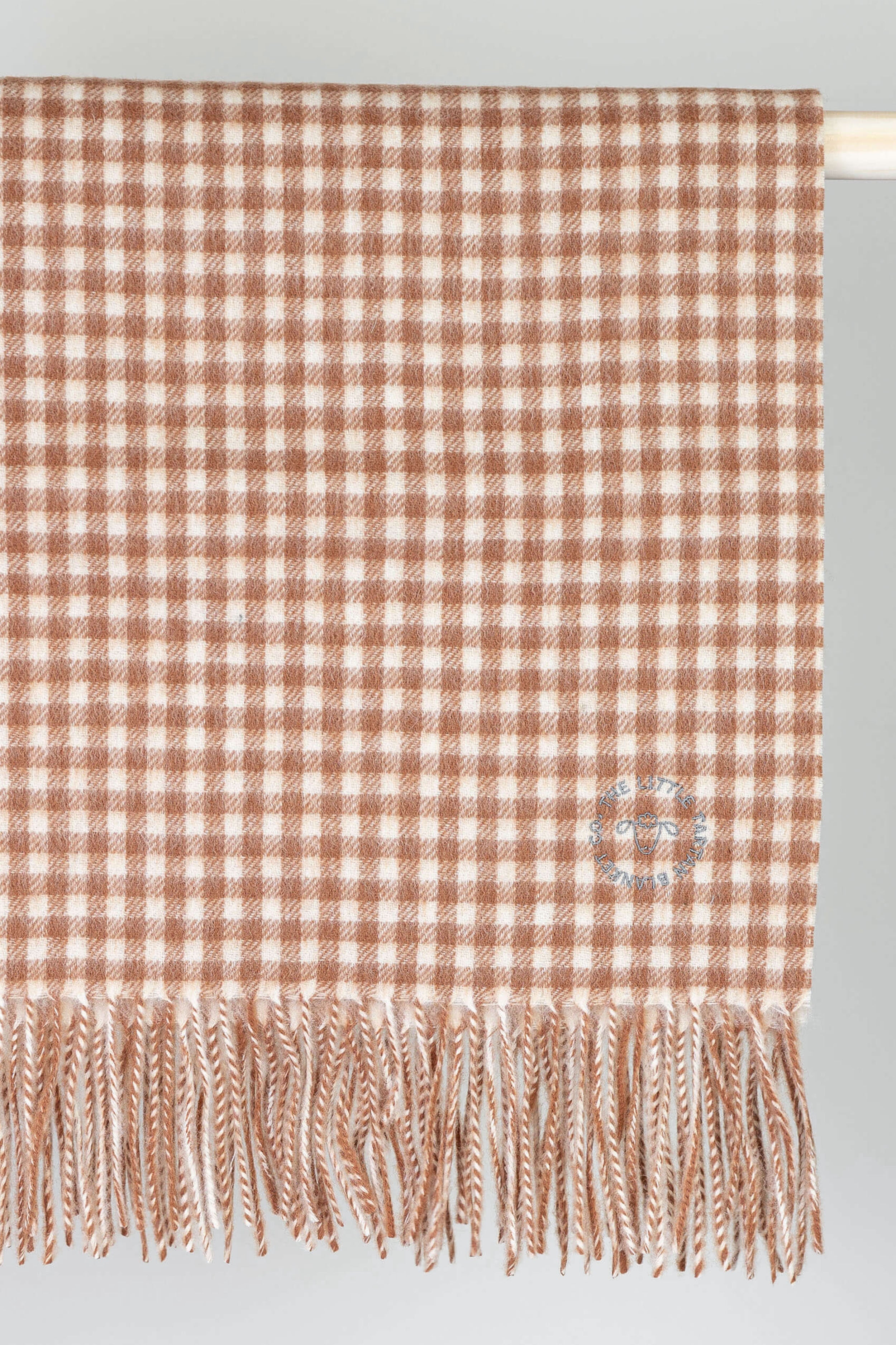 Super Soft Lambswool Baby Blanket Cinnamon Gingham