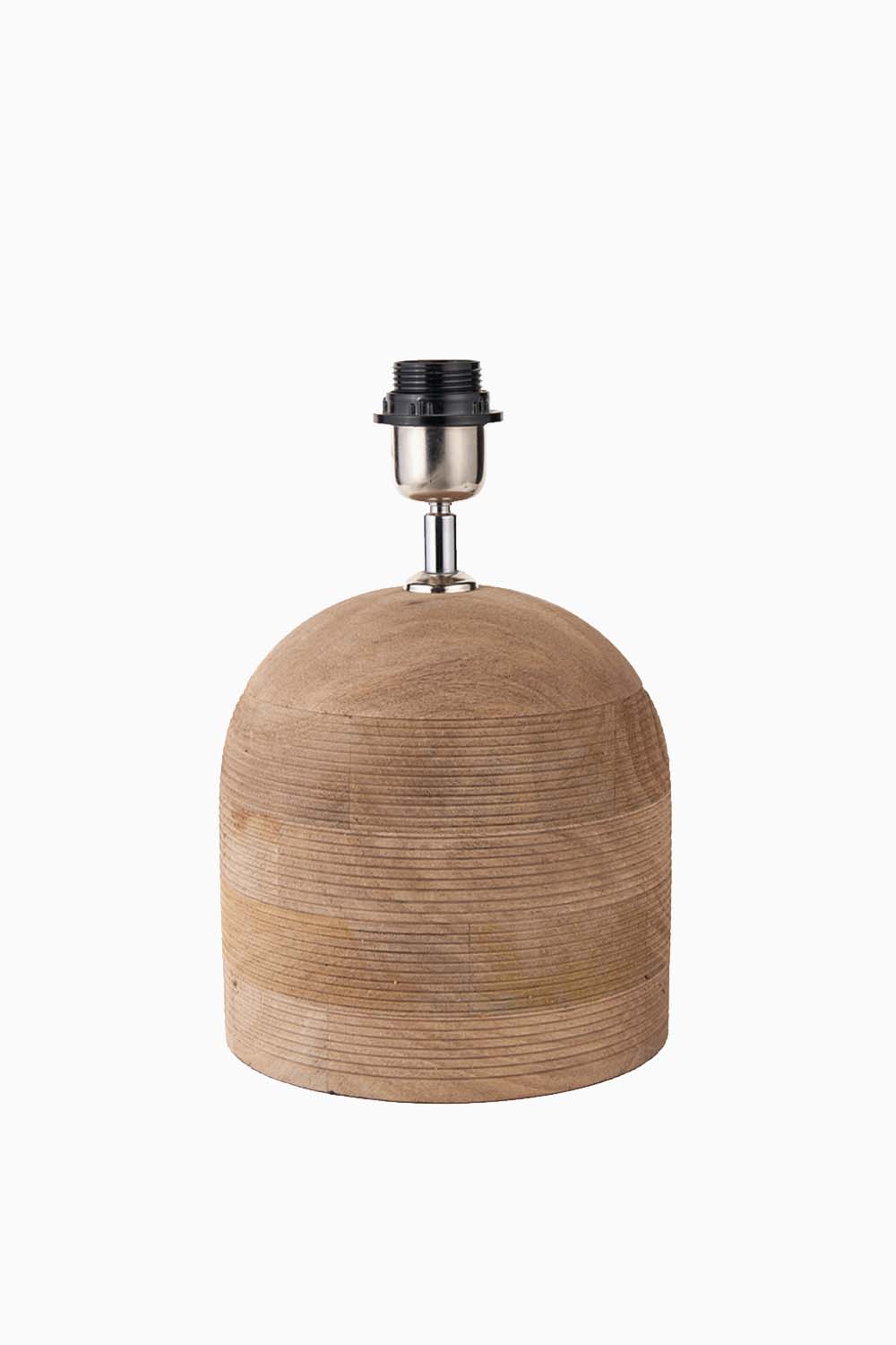 Ribbed Natural Mango Wood Table Lamp