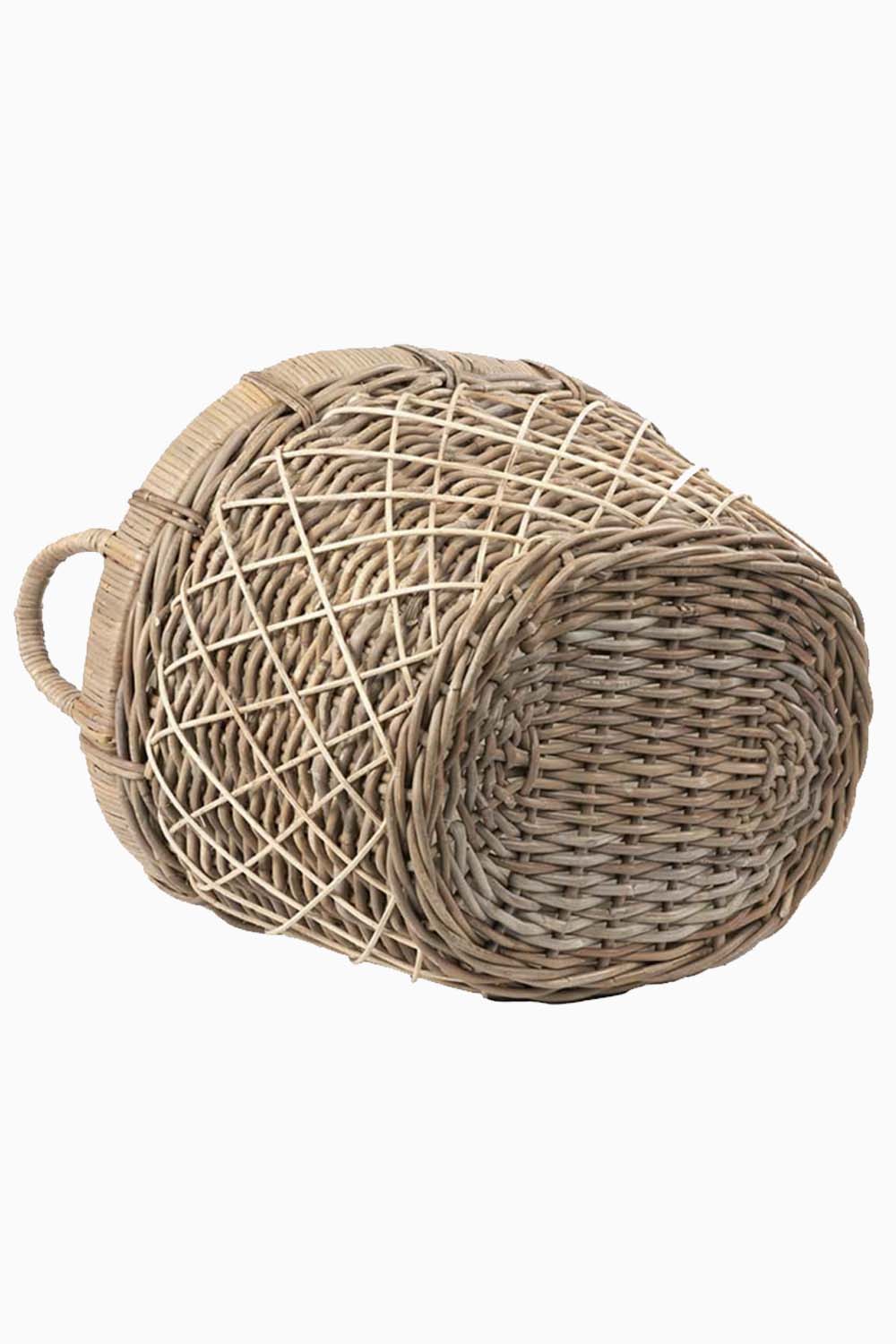 Rattan Oval Handled Laundry Basket