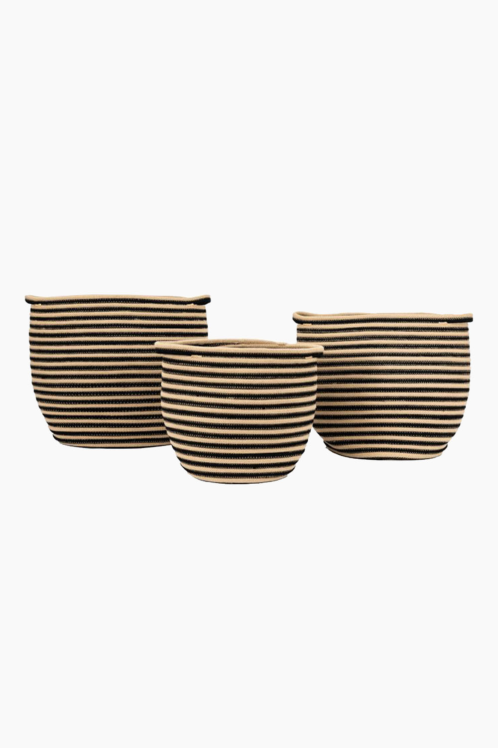 Rope Striped Baskets Set of 3