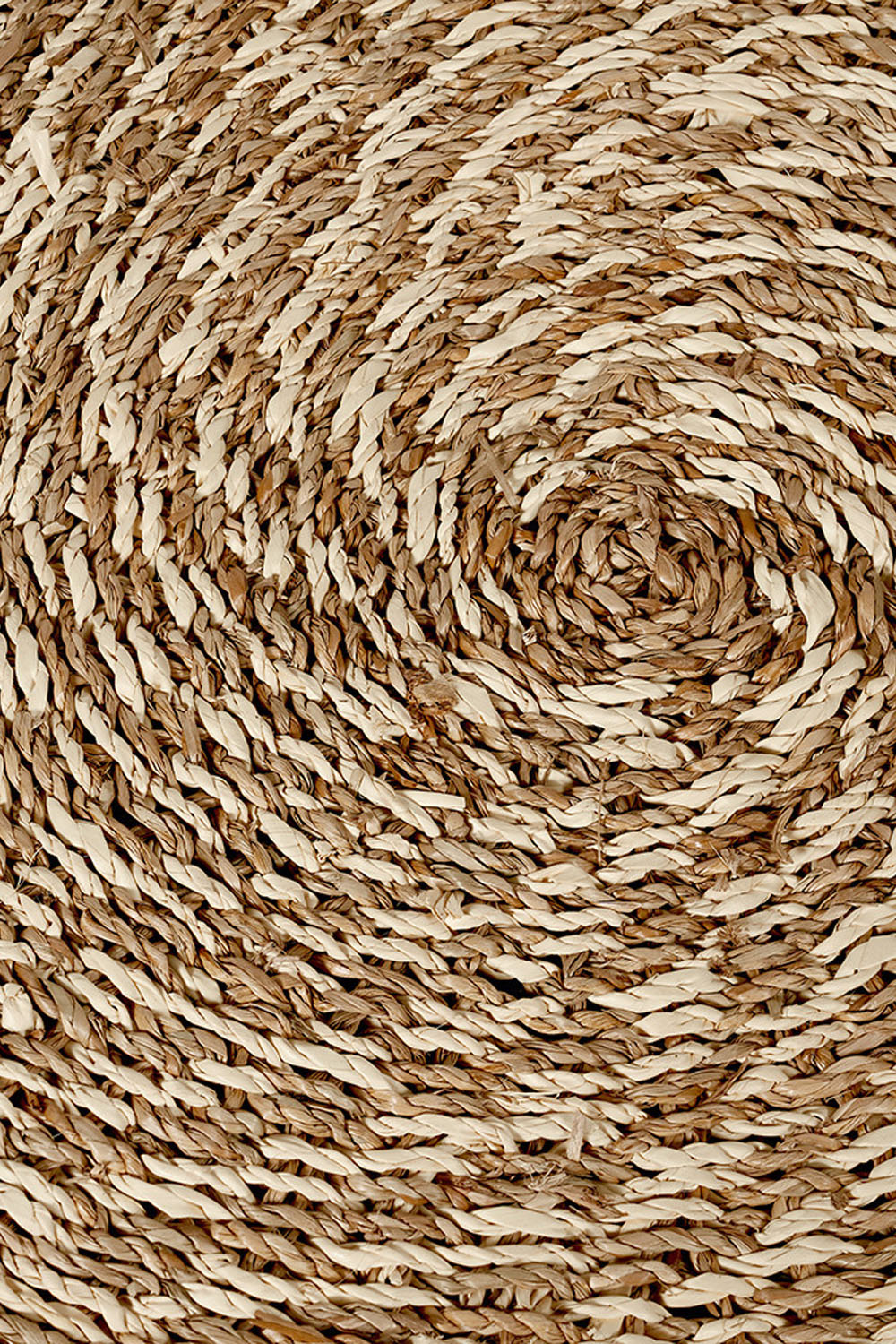 Seagrass and Palm Leaf Round Rug