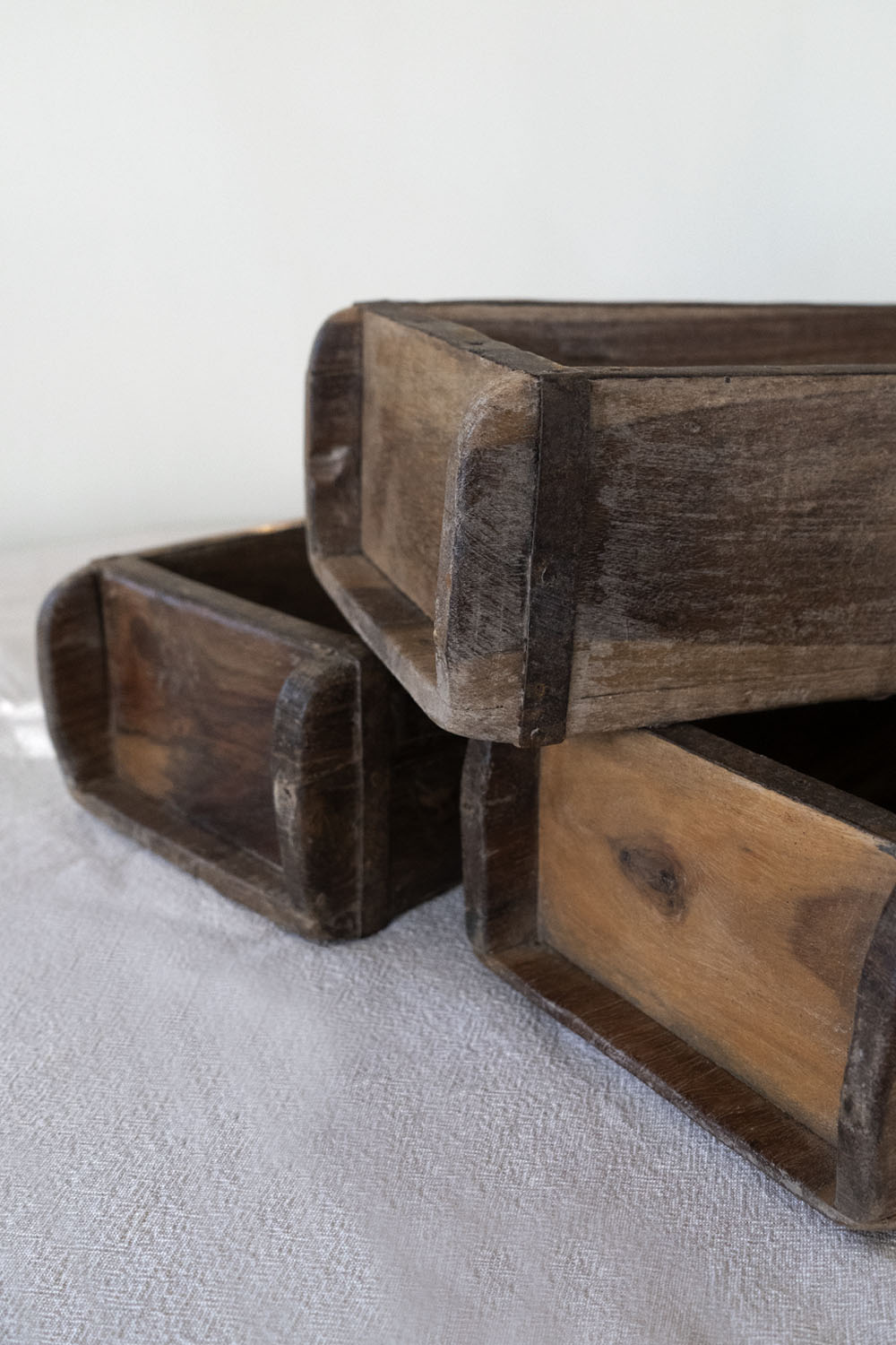 Vintage Wooden Brick Mould Storage Box