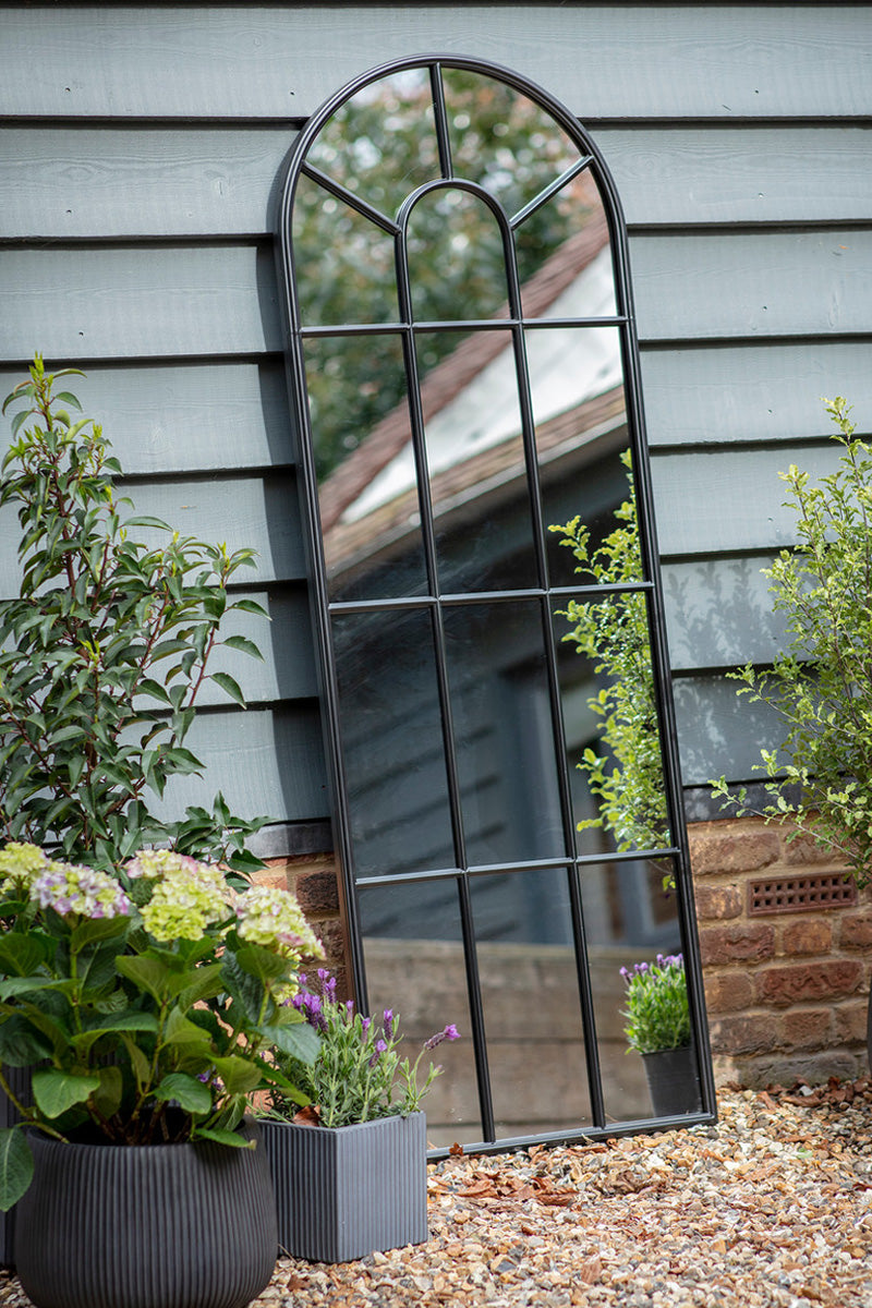 Arched Steel Window Mirror