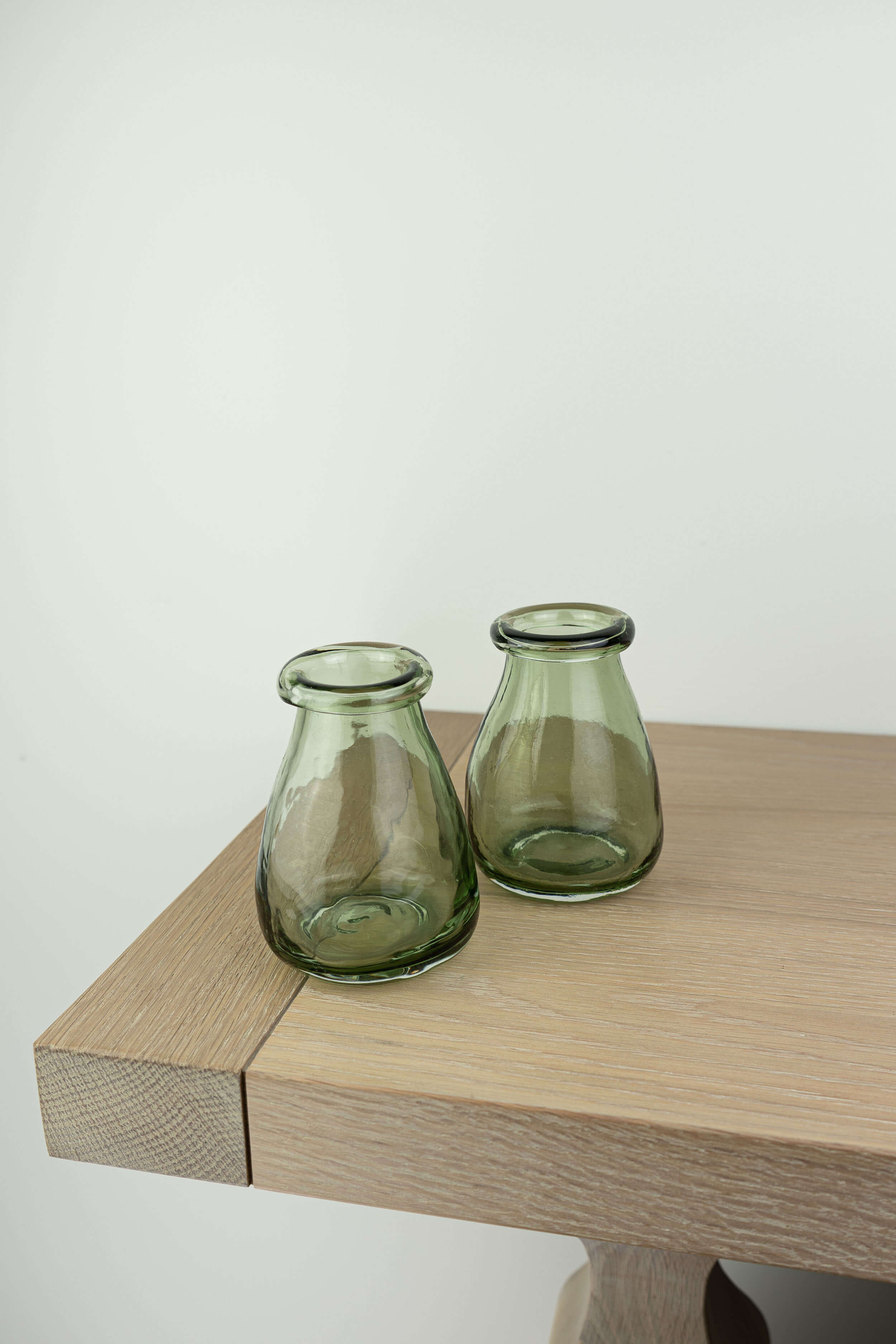 Recycled Glass Bud Vases, Set of Two