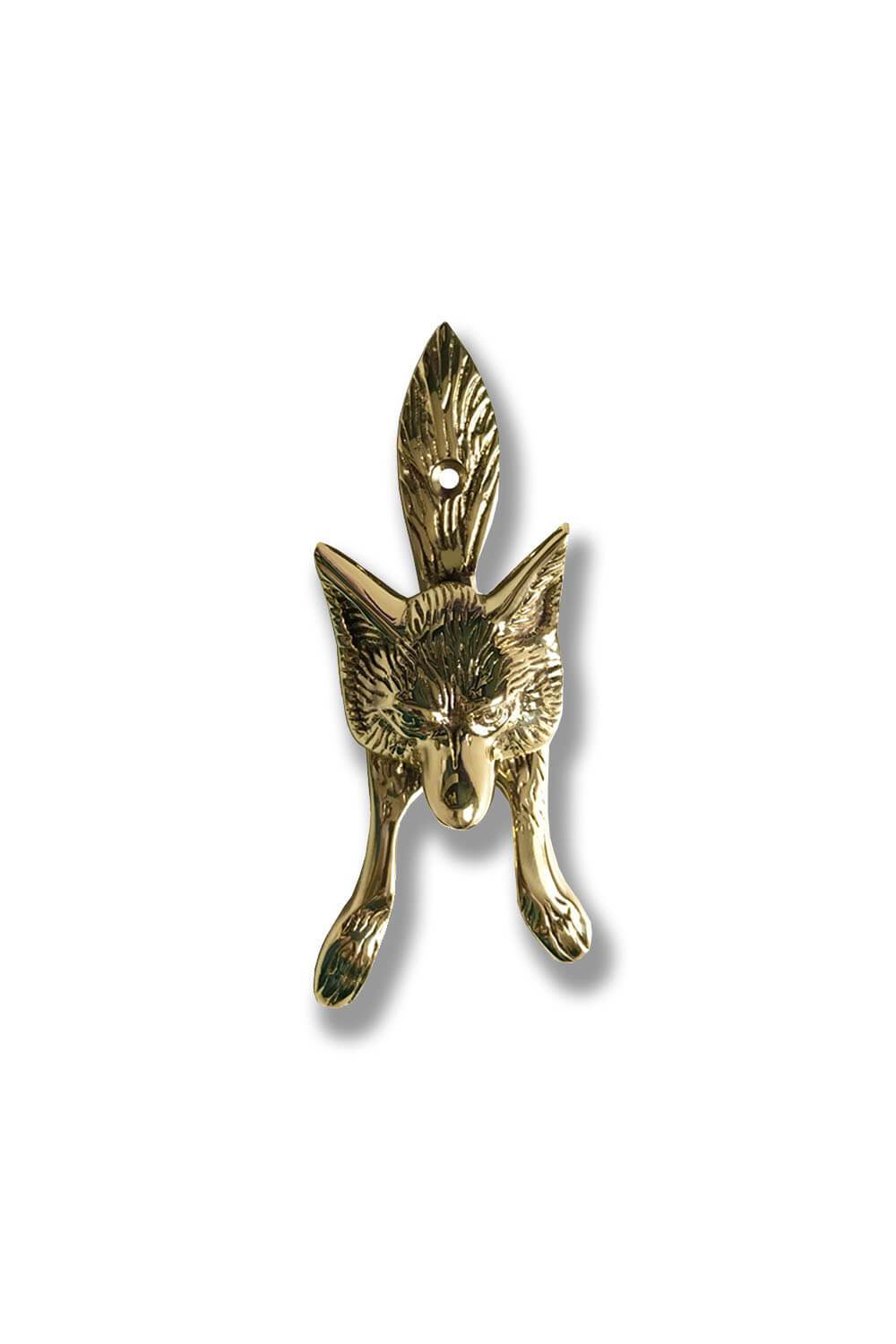 Solid Brass Fox Cub Door Knocker - Coates & Warner