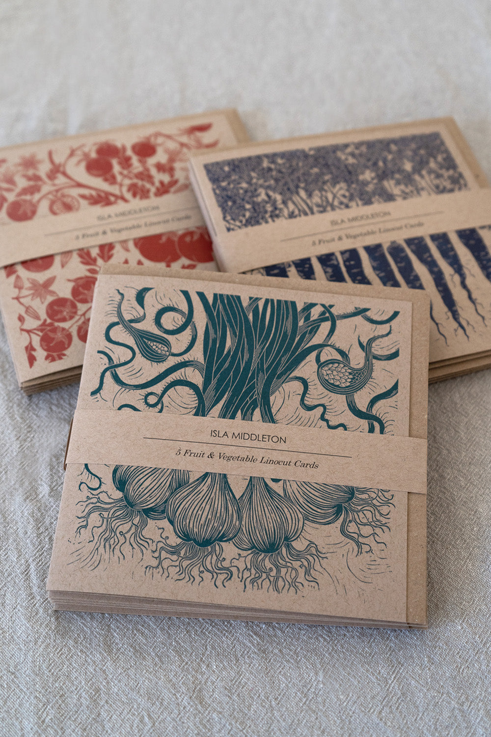 Fruit & Vegetable Linocut Cards By Isla Middleton