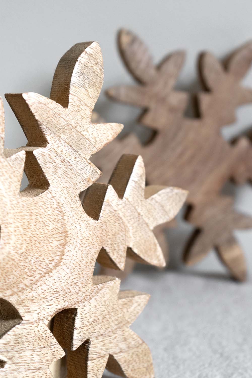 Mango Wood Hanging Snowflake