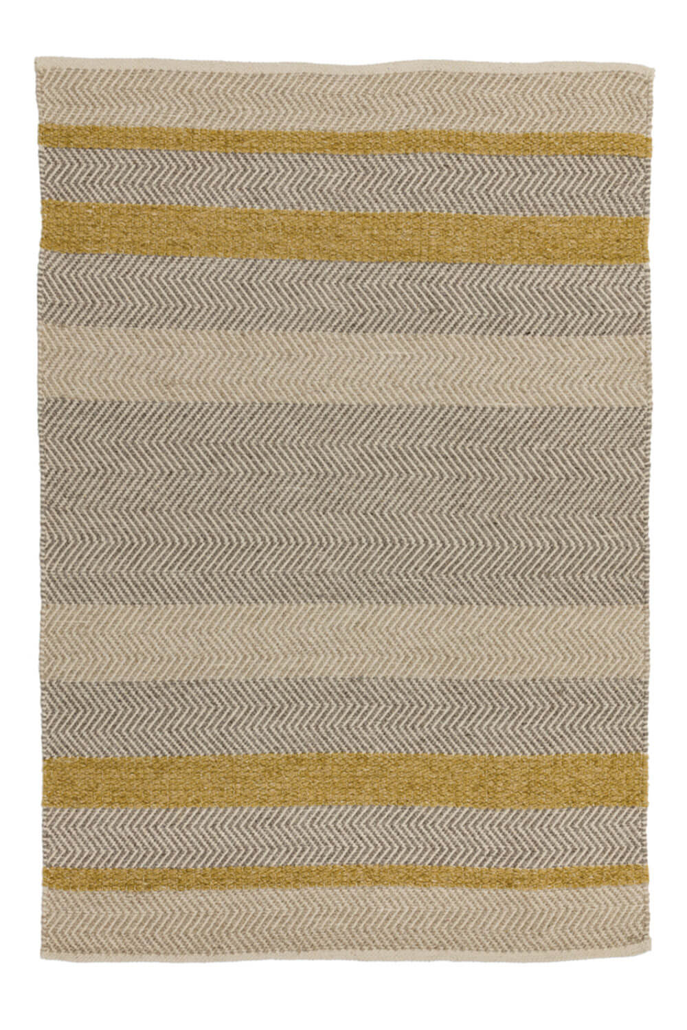 Mustard Herringbone Stripe Rug