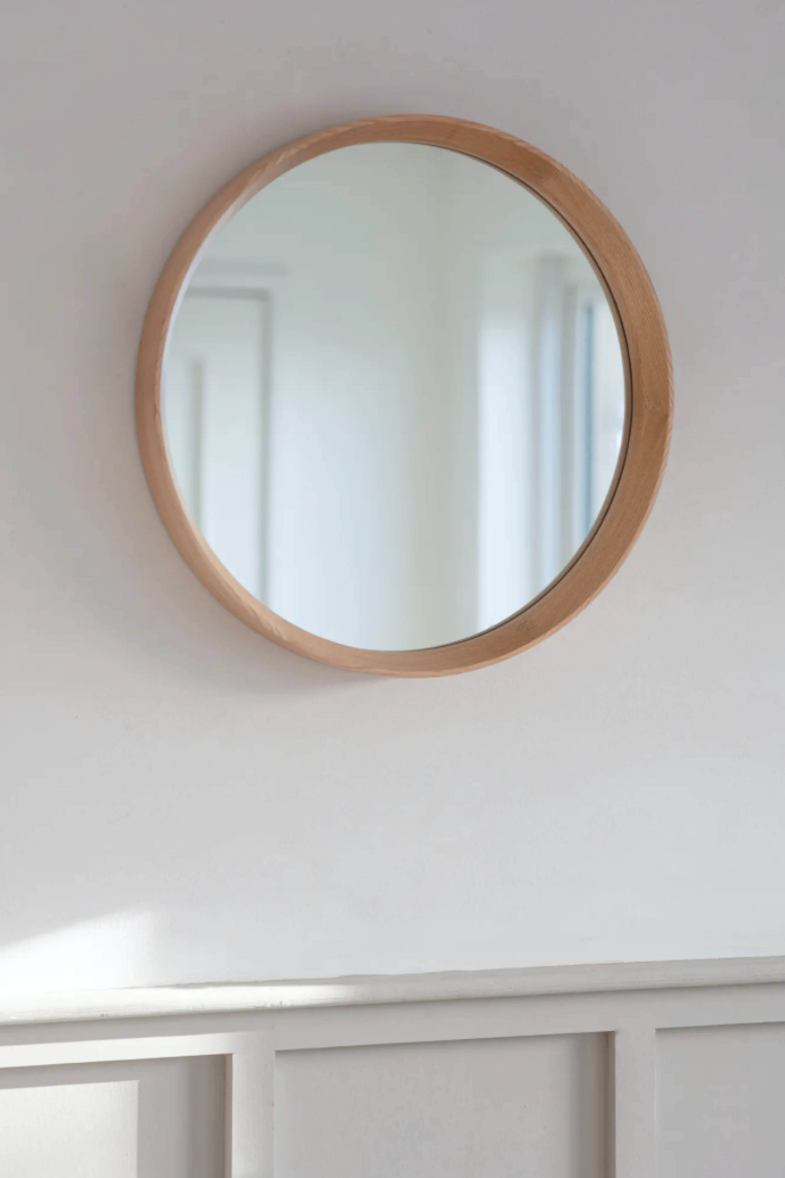 Round Oak Wall Mirror - Coates & Warner