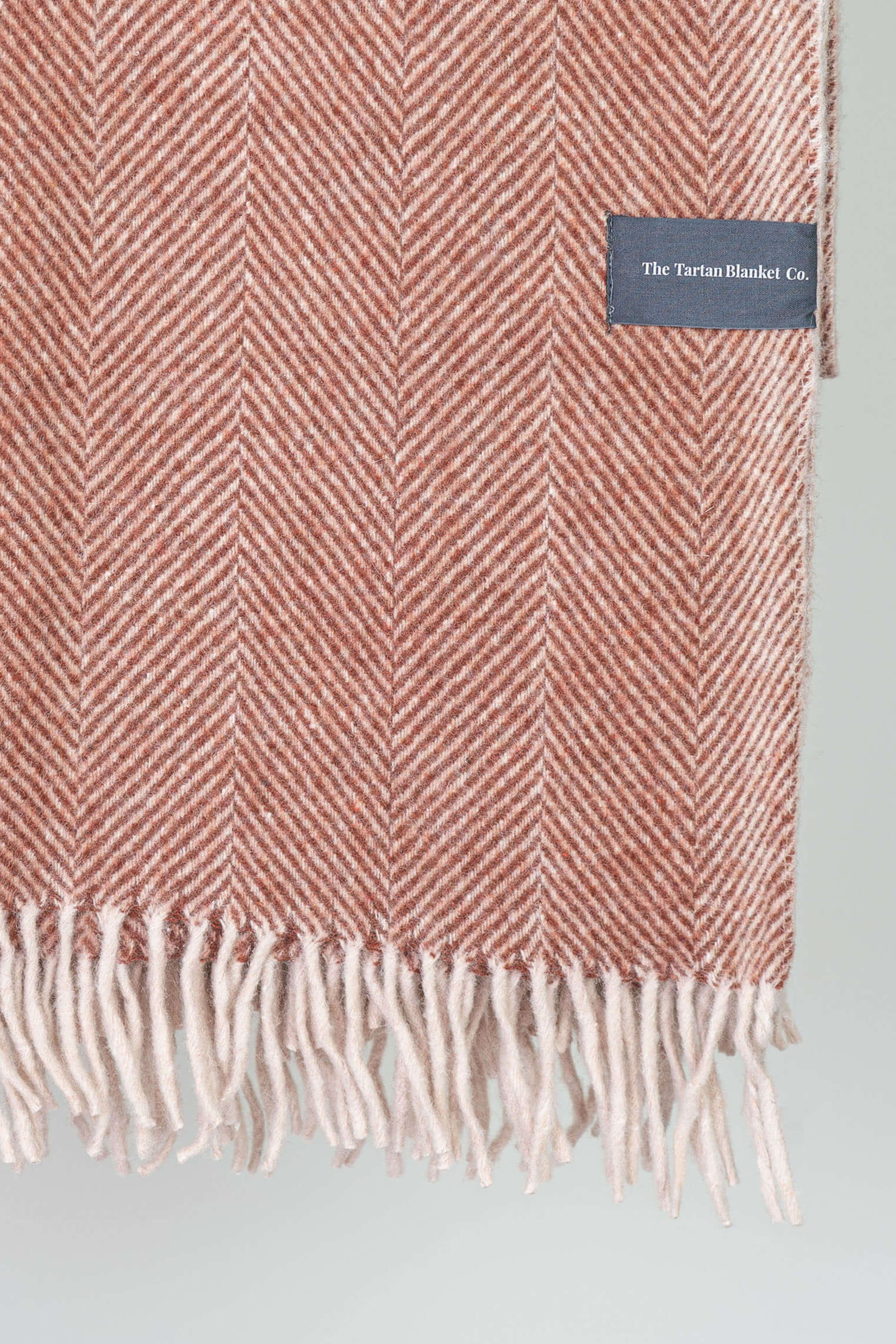 Rust Herringbone Wool Blanket By The Tartan Blanket Co - Coates & Warner