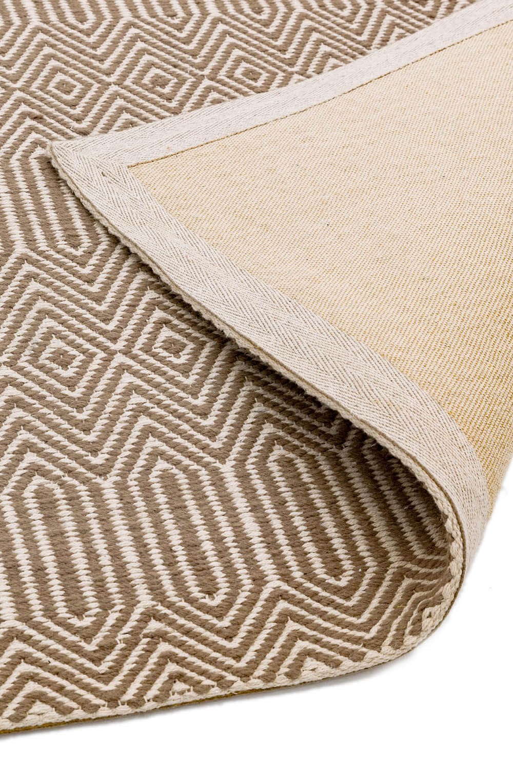 Taupe Diamond Rug Folded Corner - Coates & Warner