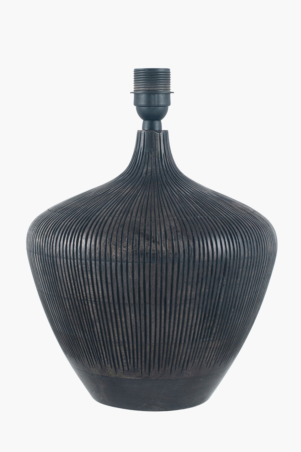 Antique Black Textured Mango Wood Table Lamp