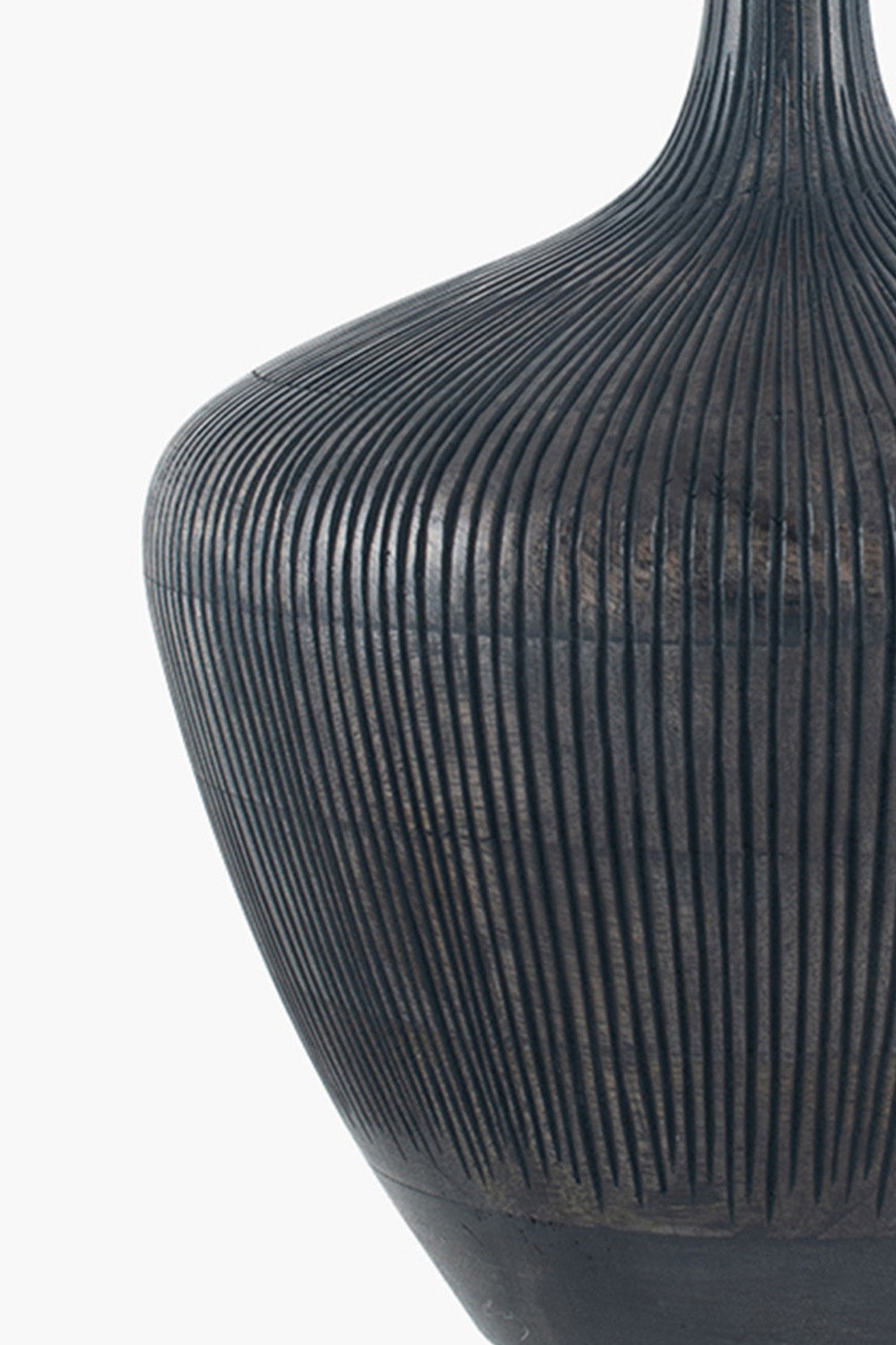 Antique Black Textured Mango Wood Table Lamp
