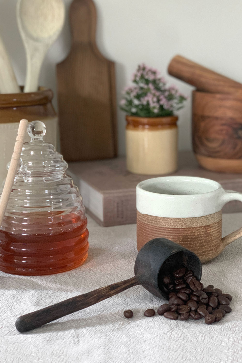 Hand Carved Wooden Coffee Scoop