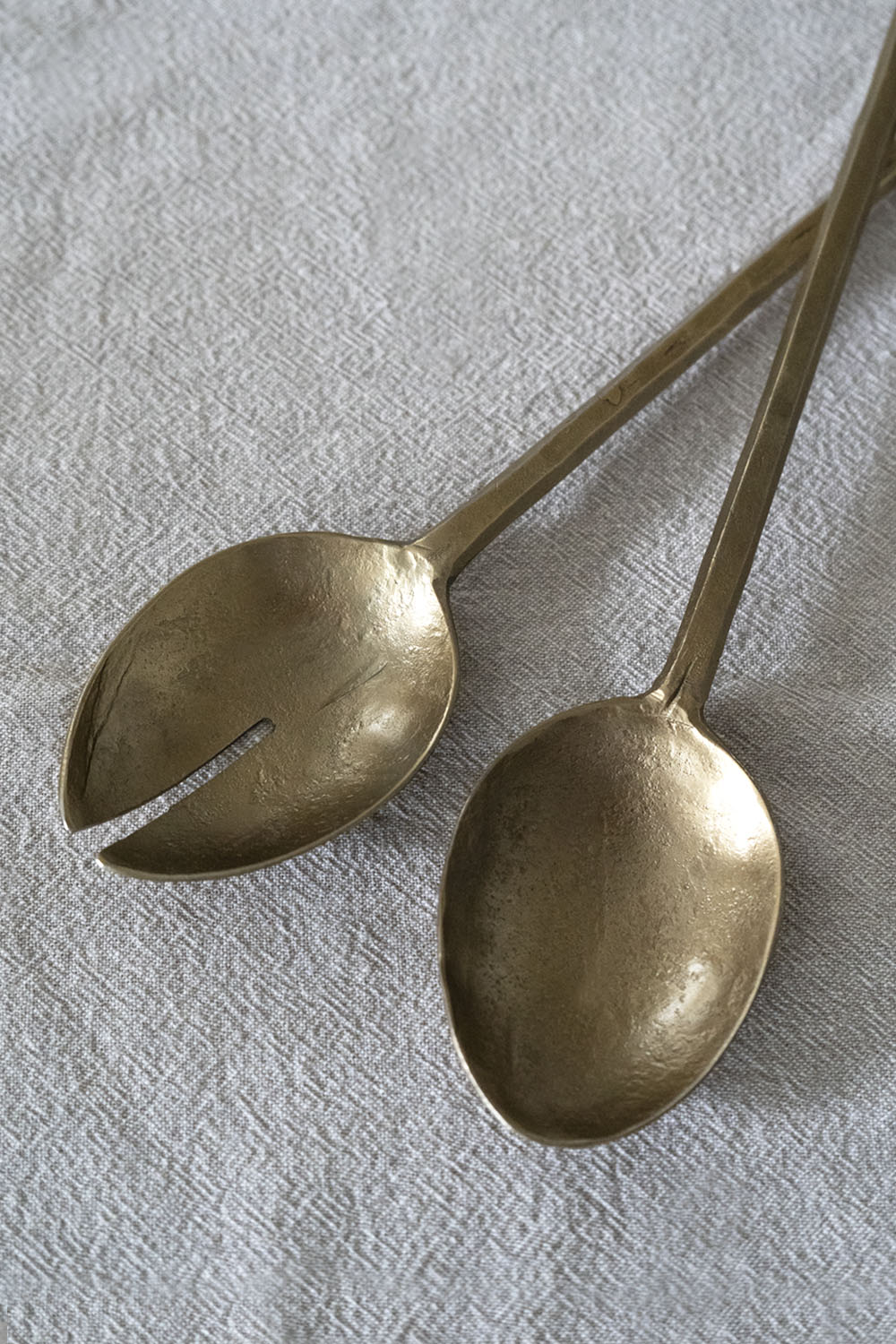 Forged Brass Salad Servers