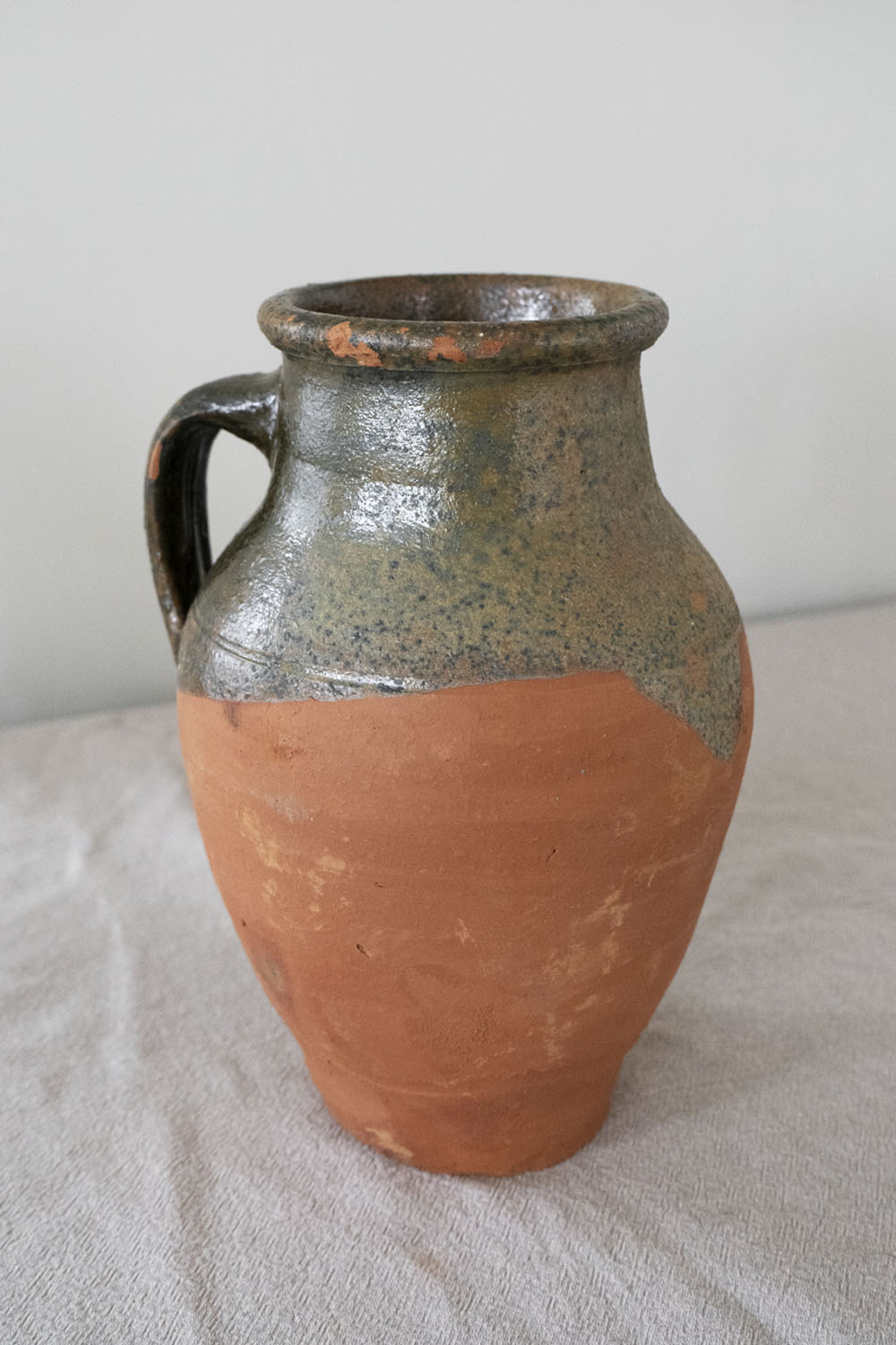 Antique Olive Pitcher Pot