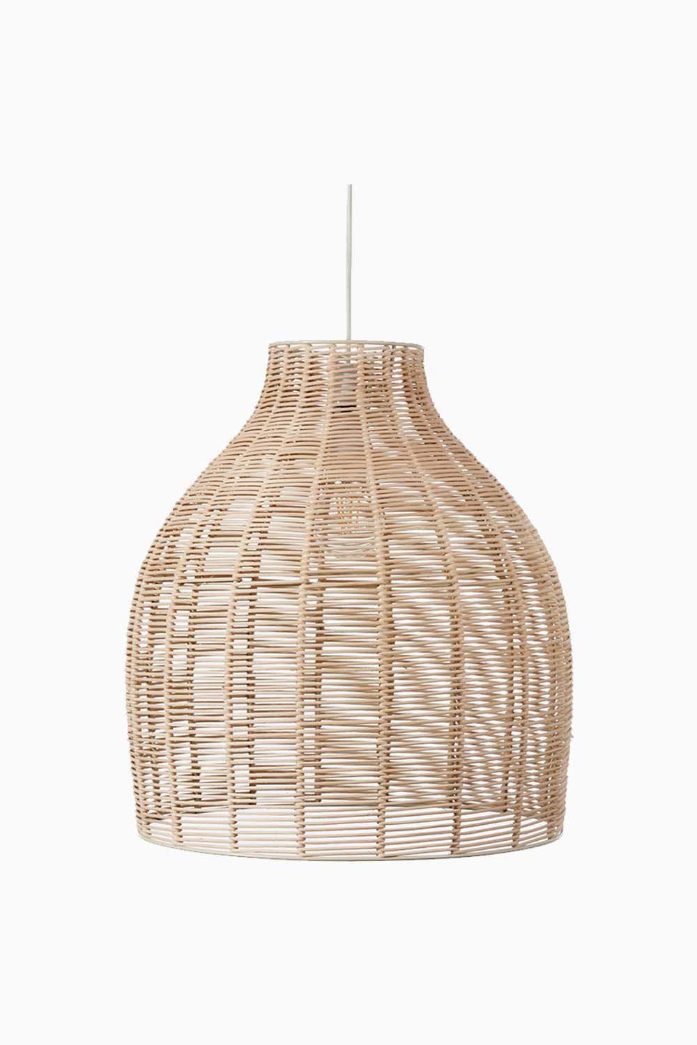 Natural Rattan Cloche Pendant Light