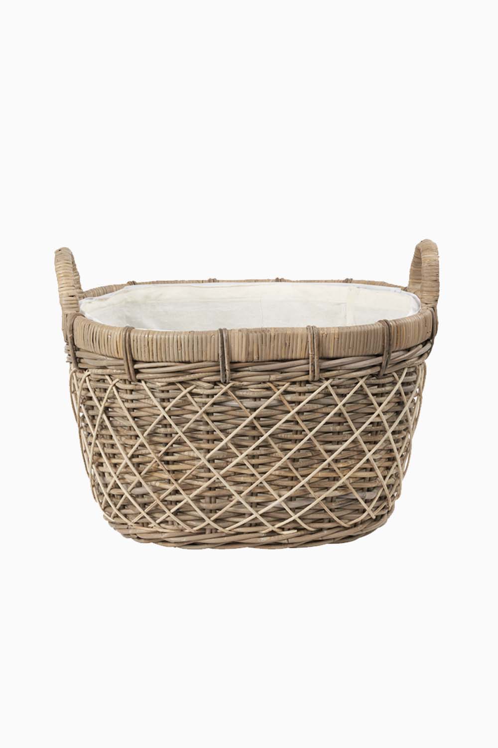 Rattan Oval Handled Laundry Basket