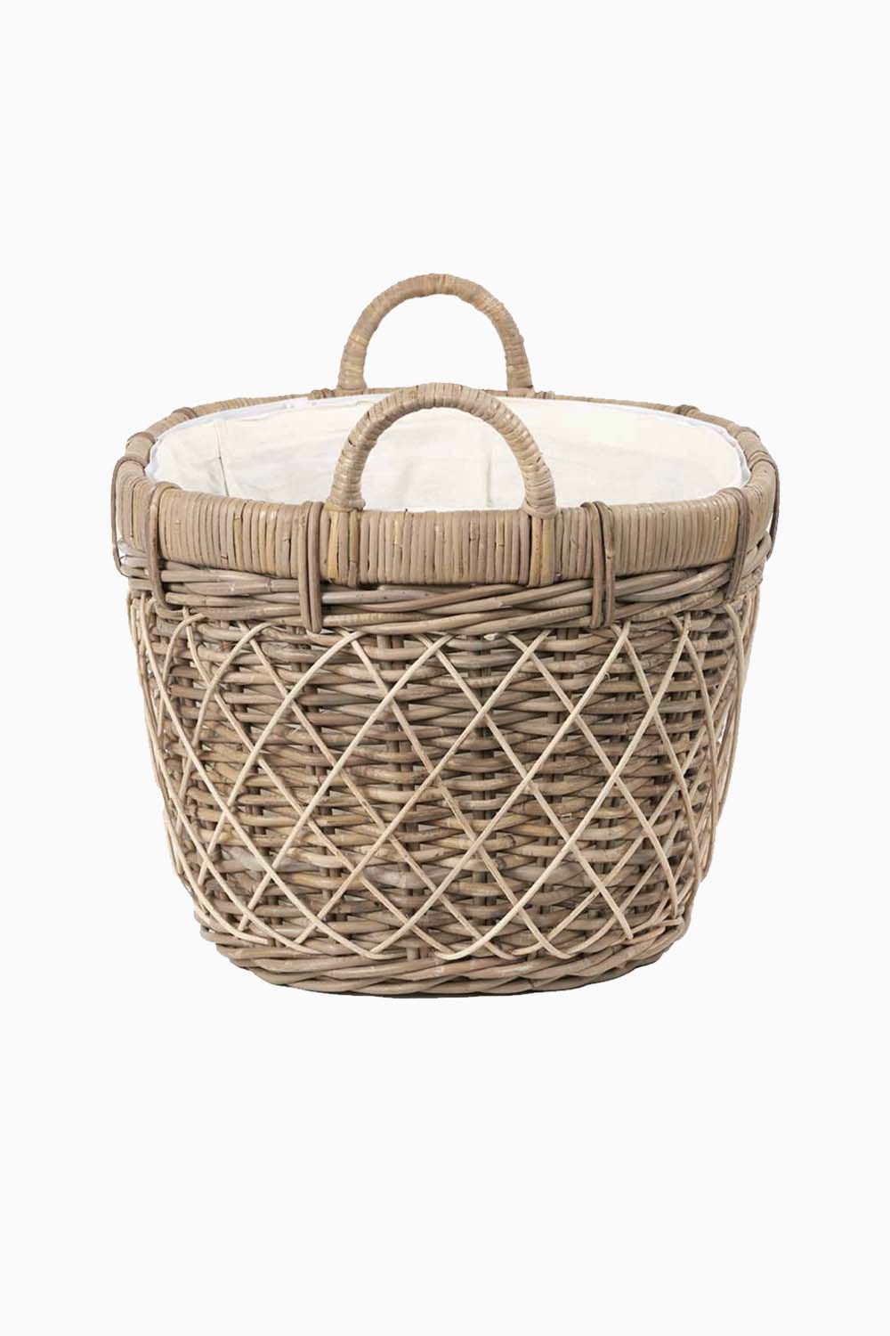 Rattan Oval Handled Laundry Basket