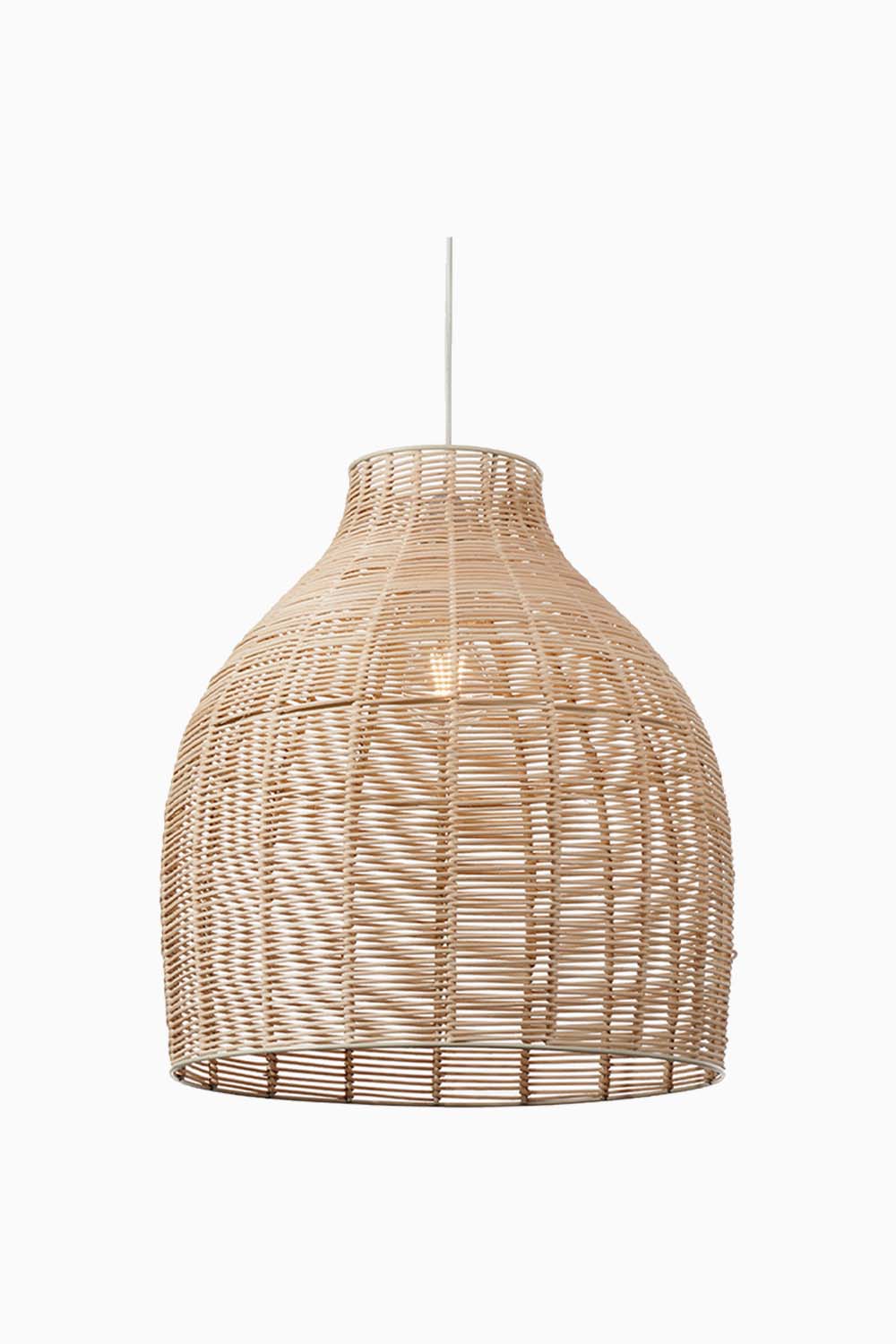 Natural Rattan Cloche Pendant Light