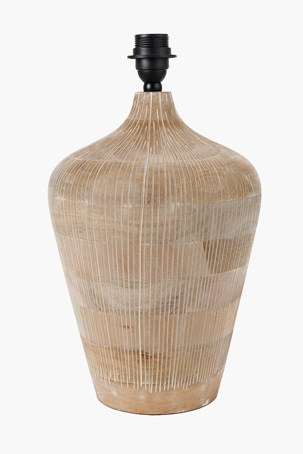 Tall Textured Mango Wood Table Lamp