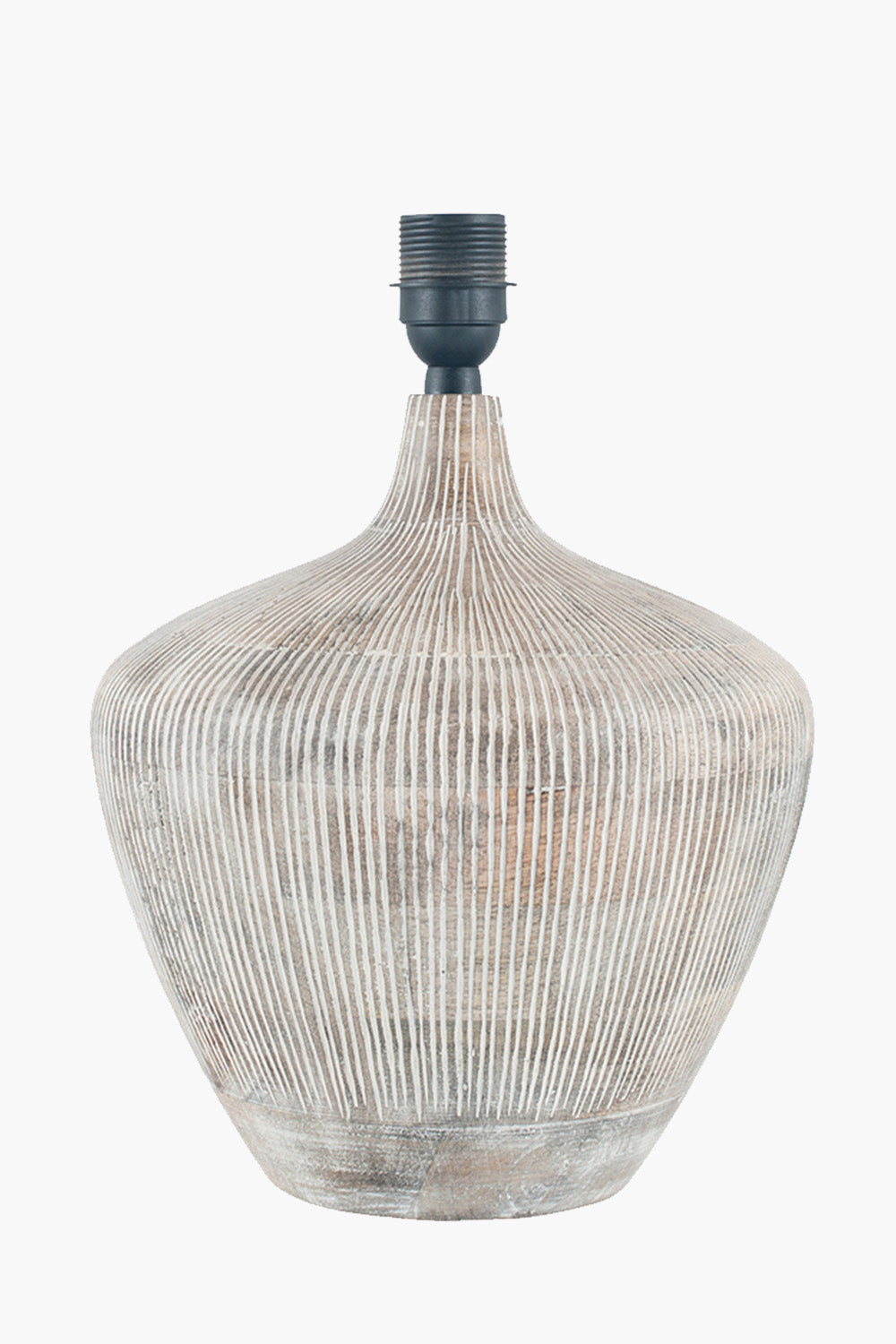 White Washed Textured Mango Wood Table Lamp