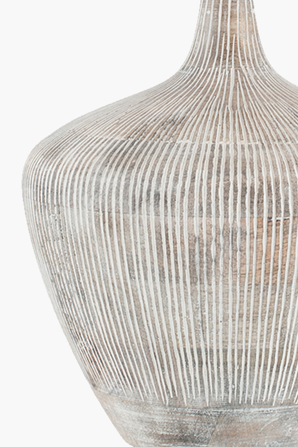 White Washed Textured Mango Wood Table Lamp