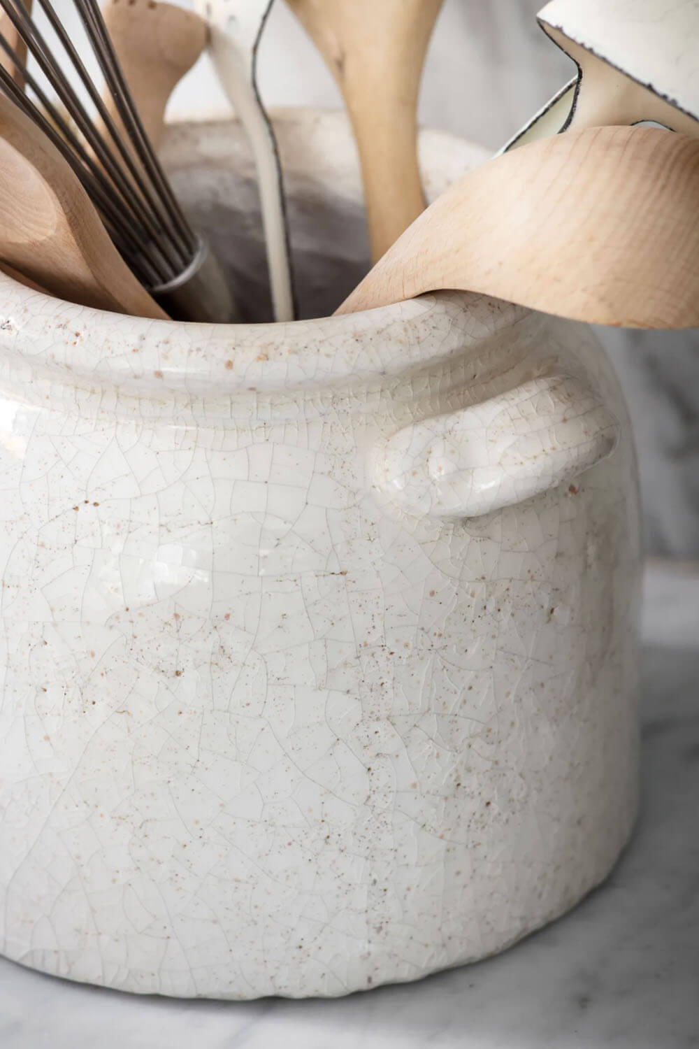 Amalfi Ceramic Pot With Handles Utensil Holder - Coates & Warner