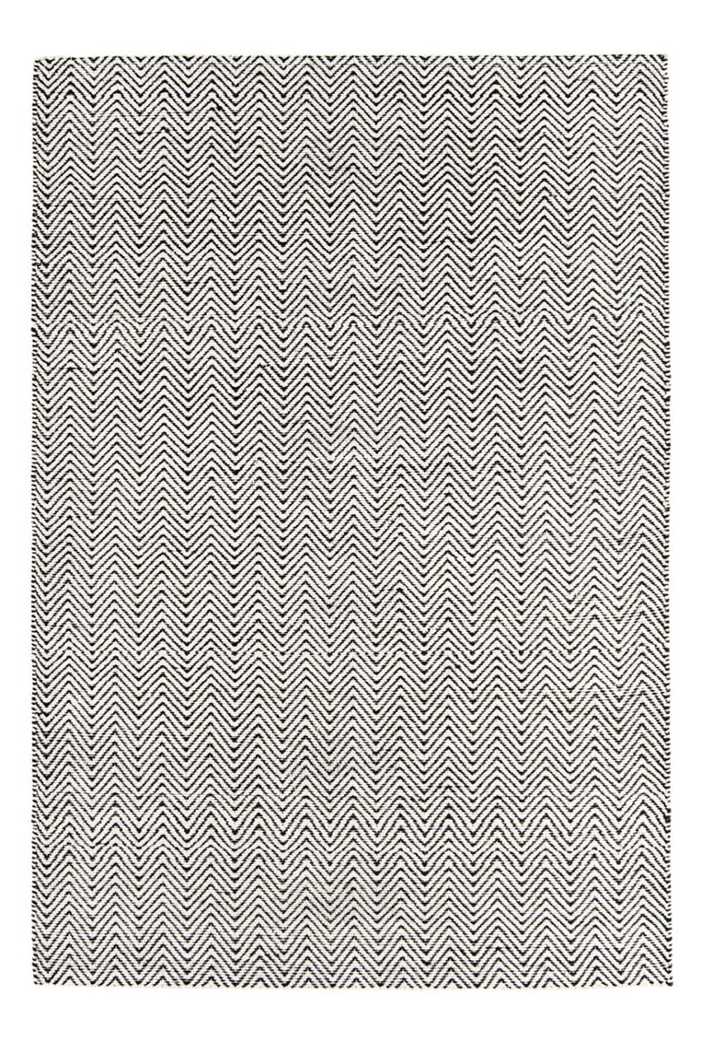 Black Chevron Patterned Rug