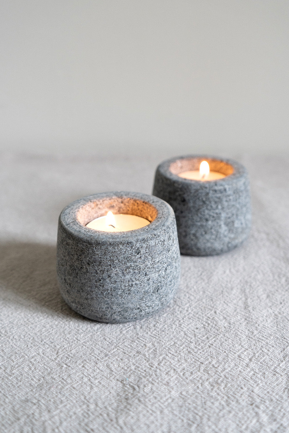 Pair of Granite Tealight Holders