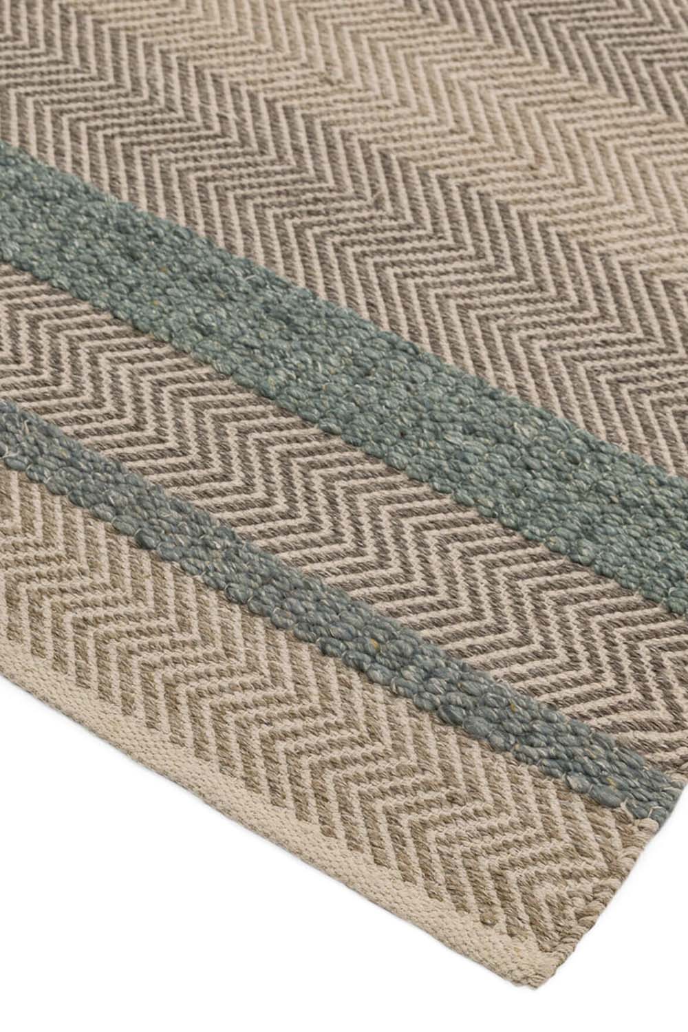 Blue Herringbone Stripe Rug