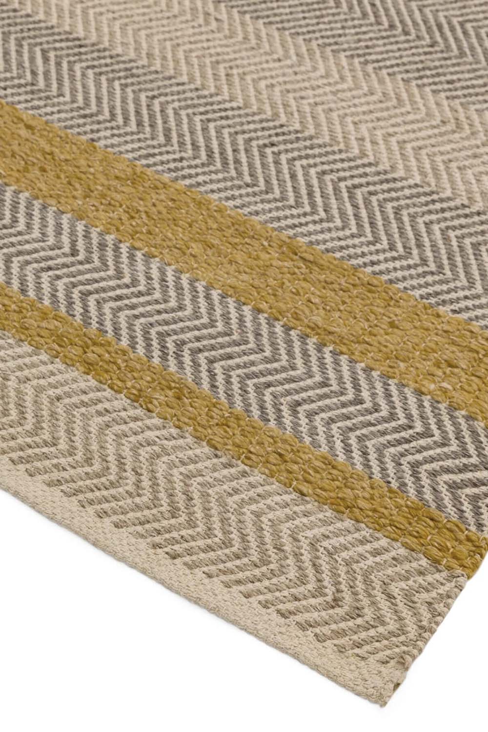 Mustard Herringbone Stripe Rug