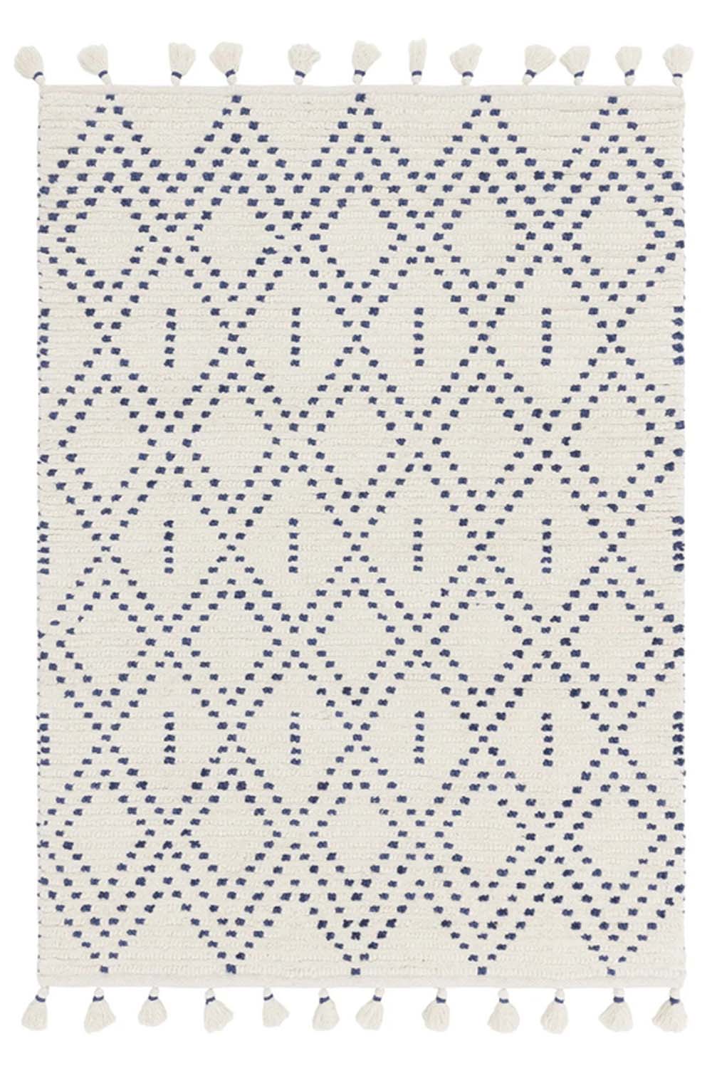 Ines Blue Dotty Diamond Rug