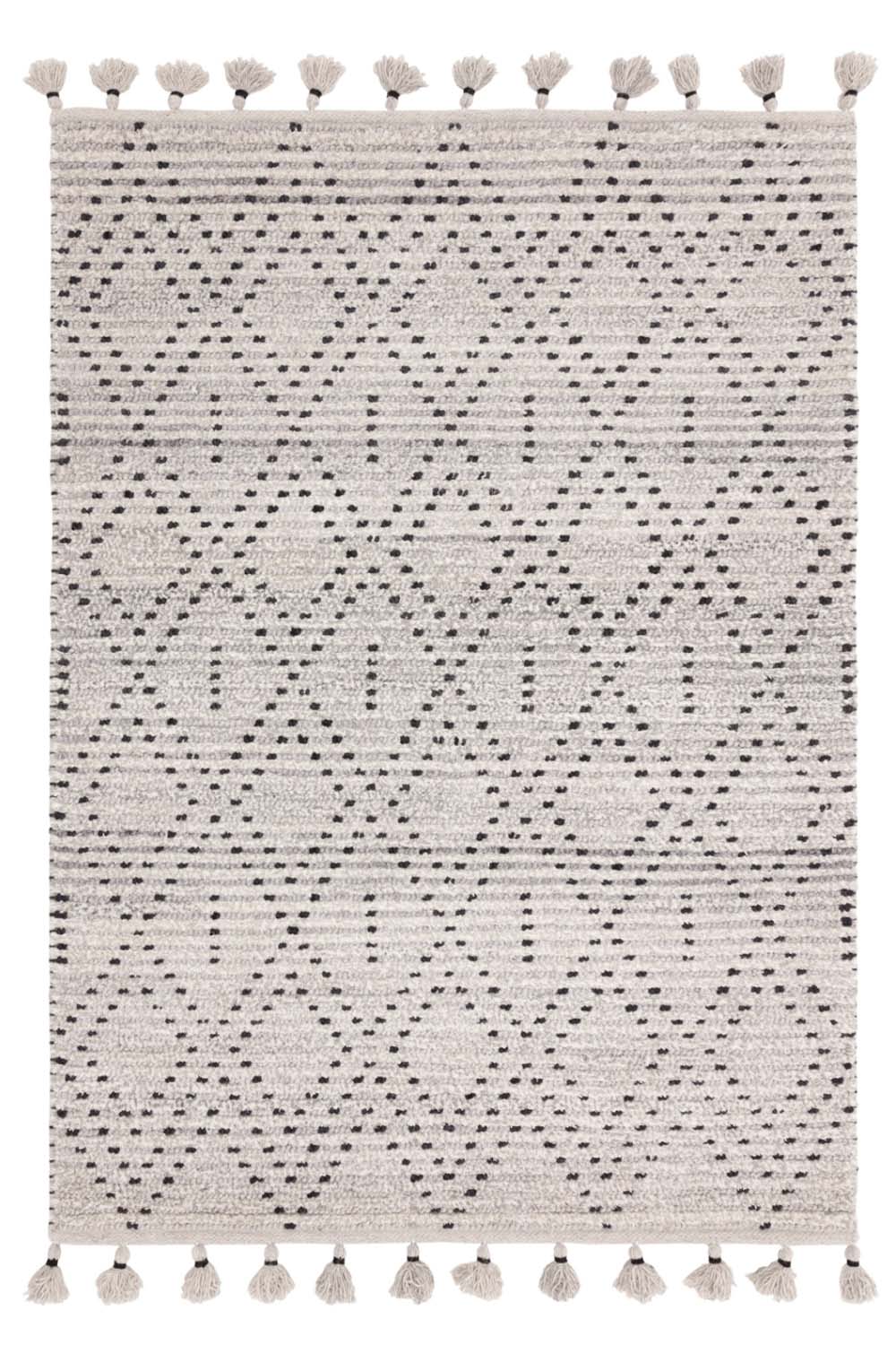 Ines Grey Dotty Diamond Rug