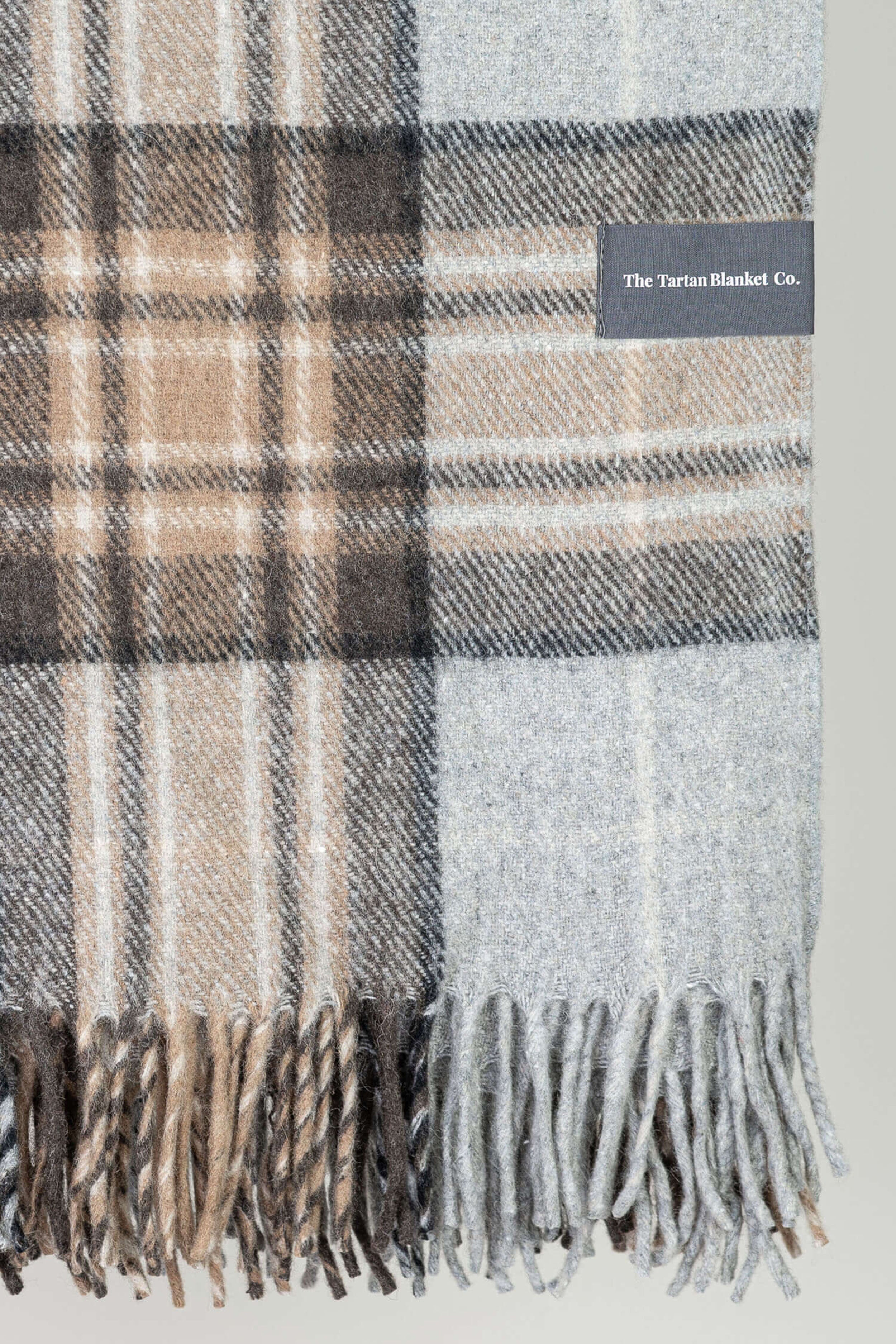 Mackellar Grey Tartan Wool Blanket - Coates & Warner
