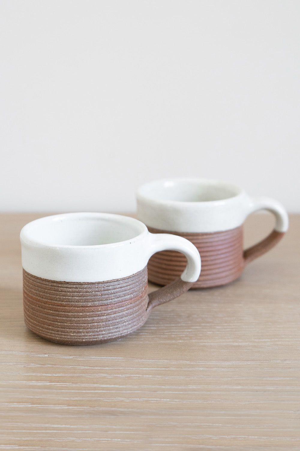 Mali Ribbed White & Terracotta Espresso Mug