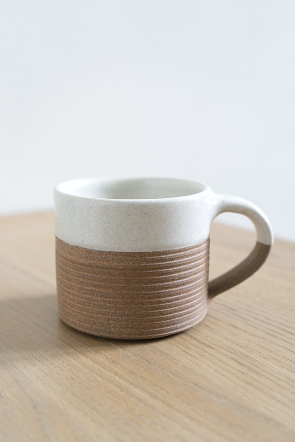 Mali Ribbed White & Terracotta Mug