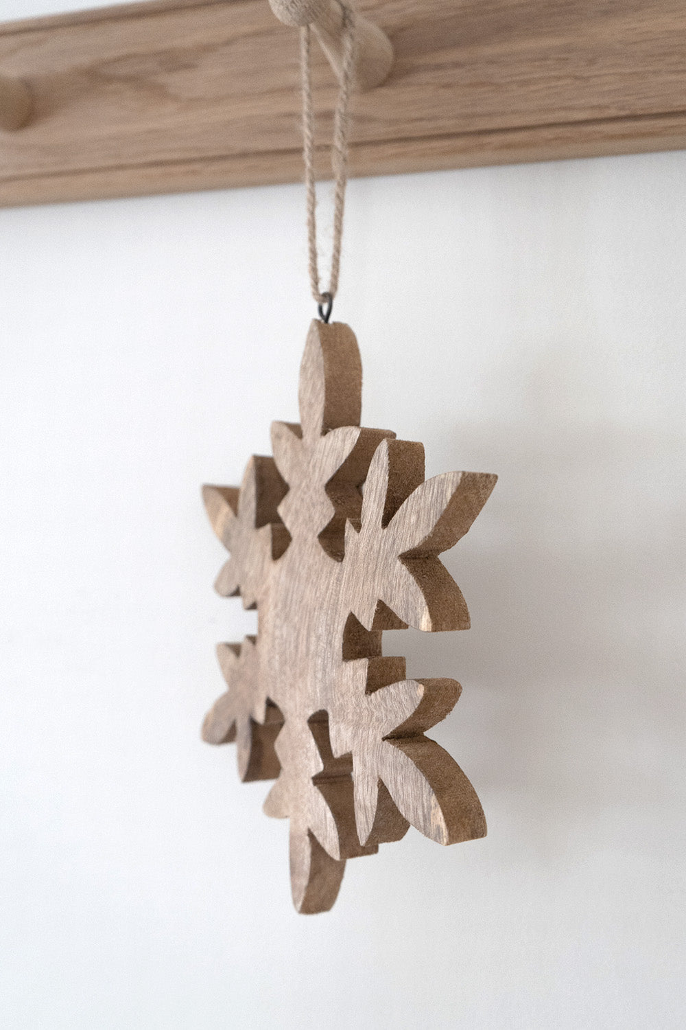 Mango Wood Hanging Snowflake