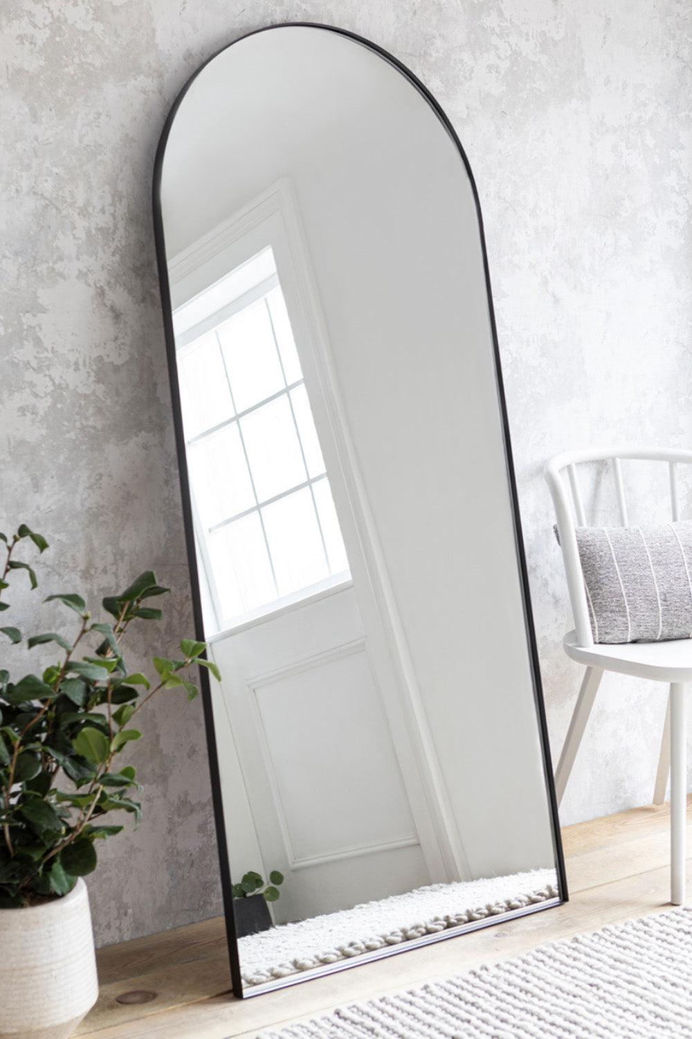 Arched Iron Leaning Mirror