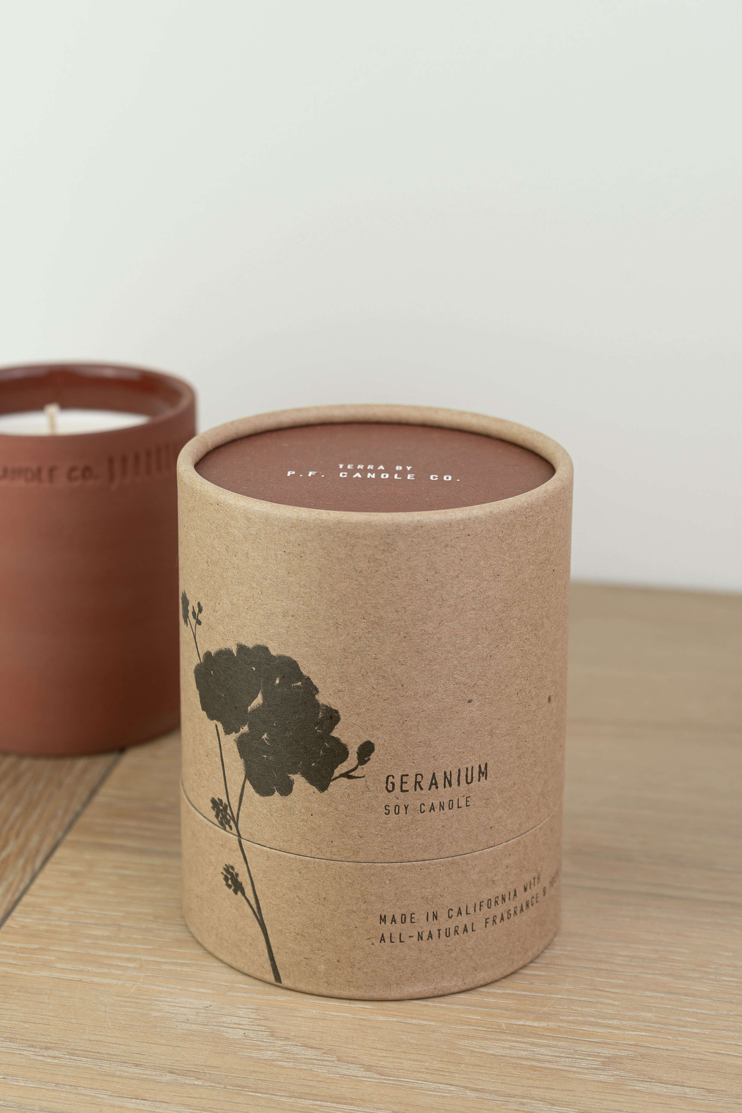 Geranium Terra Soy Candle In Box - Coates & Warner