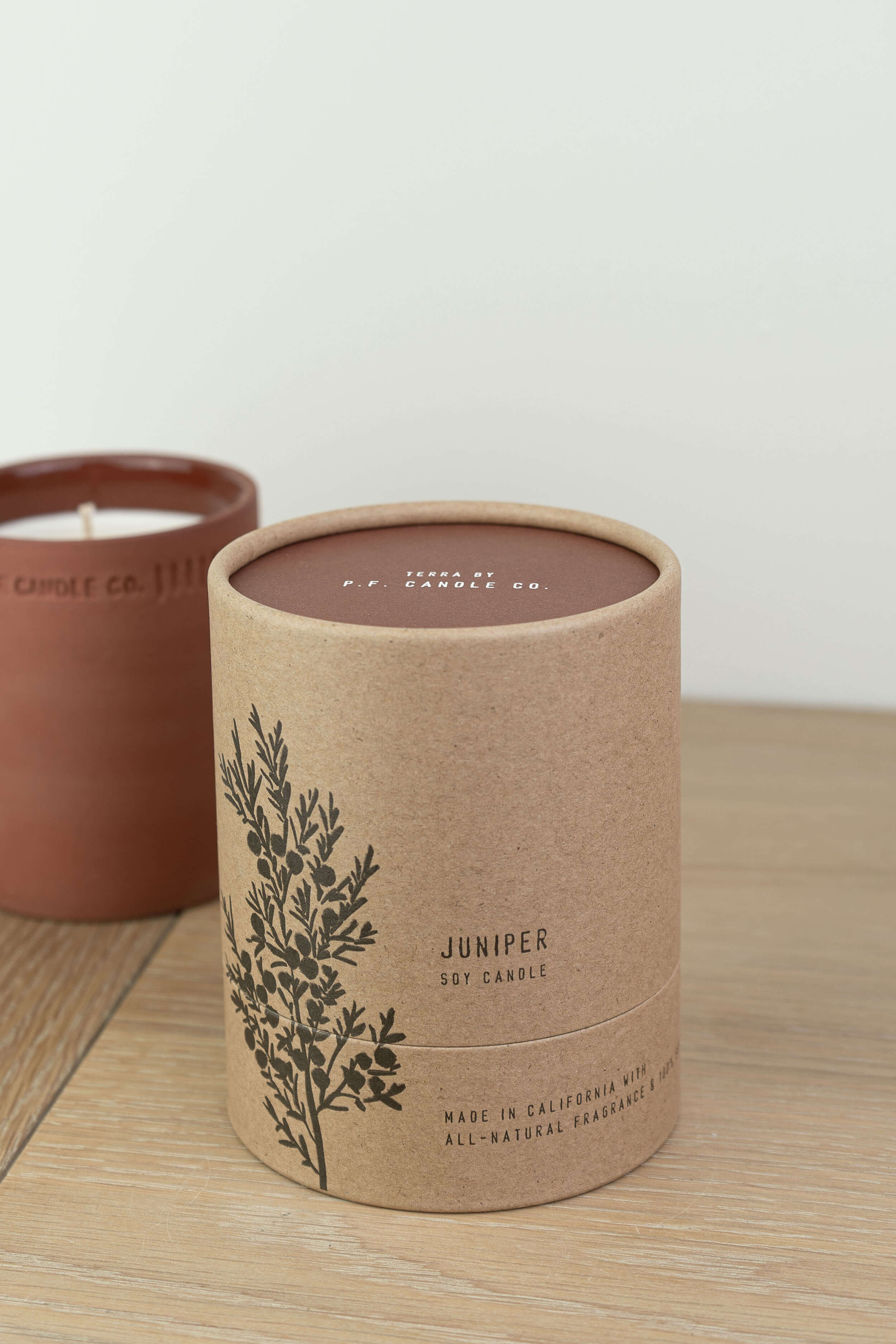 Juniper Terra Soy Candle In Box - Coates & Warner