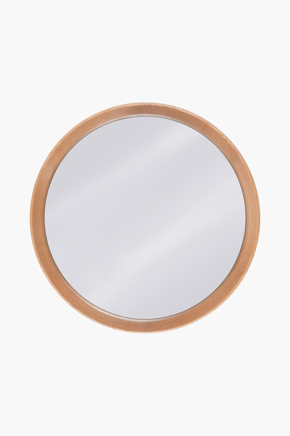 Round Solid Oak Mirror